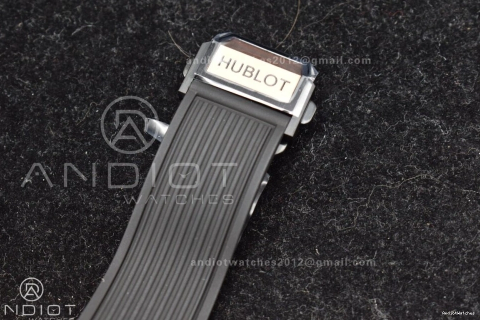 Strap GoodFit ZF Bang Edition Rubber RG Best Hublot 904 Big Dial on Skeleton Unico Black 1:1 A 0420